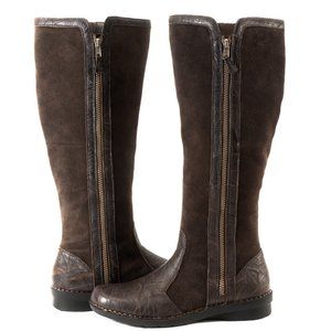 CLARKS Brown Suede Knee-High Boots, 9.5
